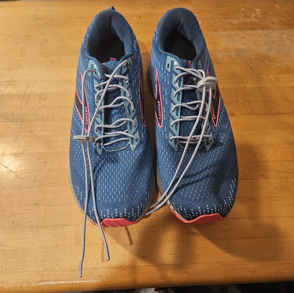 Brooks Women’s Levitate 5 Energize Blue Teal Pink Gray Size 12 - Picture 1 of 6